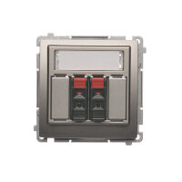 2-násobná zásuvka reproduktoru s popisovým polem 2,5 mm2, Satén