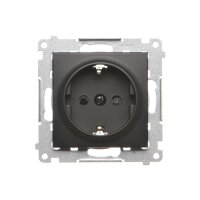 Zásuvka typu Schuko s clonkami, 16A, 250V~, černá matná DGSz1Z.01/49
