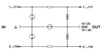 Zásuvný svodič pro přepěťovou ochranu CT 10-18FSR+F/PE-24 2807939