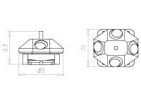 B1 Krabice kónická 45°, d35mm, hl. 63mm, do betonu KAISER 1249-12