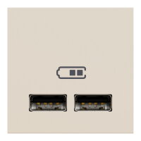 NOVÁ UNICA Dvojitý nabíjecí USB A+A konektor 2.1A, 2M, Béžový SCHNEIDER NU341844