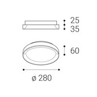 Stropní svítidlo LED2 BELLA SLIM 28, B DALI TW/PUSH TW 20W 2700K-4000K černá