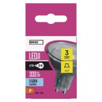 LED žárovka Classic MR16 GU10 4,2W (39W) 333 lm studená bílá EMOS ZQ8335