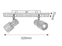 Merkur GU10 2x 50W IP20 stříbrný dub RABALUX 6126