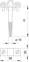 OBO 176 A 80 Držák vedení 80mm Temperovaná Litina TG žár.zinek