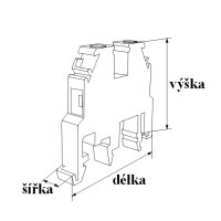 Řadová svorka RSA 16 A - červená ELEKTRO BEČOV A161166