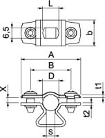 OBO ASL 733 10 G Distanční příchytka s připojovacím závitem M6 8-10mm Ocel