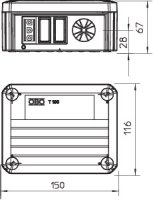 Odbočná krabice OBO T 100 WB 1W3 1S3 se zásuvky Wieland 1w+1s 150x116x67 šedá