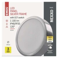 LED přisazené svítidlo NEXXO, kruhové, stříbrné, 12,5W, se změnou CCT ZM5233