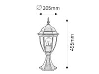 Toronto E27 1x 100W IP44 antická zlatá RABALUX 8383