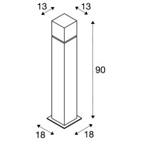 SQUARE POLE 90 E27 venkovní stojací lampa Nerezová ocel 304 20W IP44 SLV 1000346