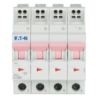 PLI-C2/4 Jistič PLI (bezšroubové svorky nahoře) char C 4-pólový 10kA 2A 101357