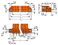 Pružinová svorkovnice THT rovná 5,08 mm oranžová 5pól. WAGO 232-165/031-000