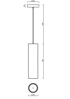 Závěsné LED svítidlo se skleněným stínidlem KUMA S3 64W IP20 DALI 4K černá