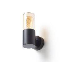 QUINN nástěnná černá jantarové sklo 230V E27 11W IP54 RENDL R14129