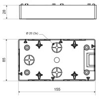 Lištová krabice pro přístroje ZONI, bílá KOPOS LK 85X28 ZNI/2 HF_HB