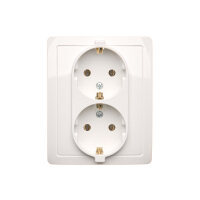 Zásuvka dvojnásobná typu Schuko 16 A, 250 V~ bílá KONTAKT SIMON BGSZ2/11