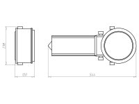 Montážní kryt, HaloX 180 délka tunelu 325mm s magnetem, do betonu KAISER 1282-76