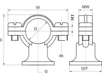 Objímka 827 mosaz 22mm WALRAVEN 0828022