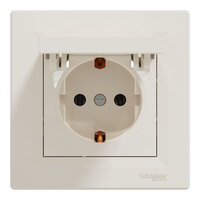 ASFORA Zásuvka SCHUKO 250V 16A s víčkem, krémová SCHNEIDER EPH3100123