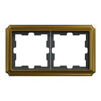 Rámeček Merten D-Antique kovový, dvojnásobný, 24k Gold, kov MEG4020-4741