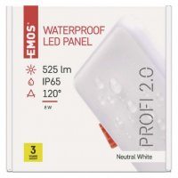 LED vestavné svítidlo VIXXO, čtvercové, bílé, 7,5W neutr.b.,IP65 EMOS ZV2122