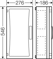 Prázdná skříň ENYSTAR, 216x486x136mm, průhledné dveře HENSEL FP 0341