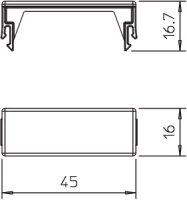 OBO GEK-KSOT45 Kryt spoje víka, vrchní díl, čistě bílá Polyvinylchlorid, PVC