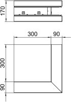 Vnější roh OBO GS-SA90170RW, pro kanál Rapid 80, 90x170mm, čistě bílá Ocel