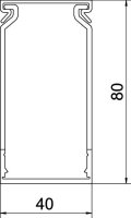 OBO CABLIX 8040 S Propojovací kanál CABLIX 80x40x2000 kamenná šeď