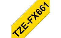 Páska BROTHER TZe-FX661,  žlutá/černá, 36 mm,  s flexibilní páskou