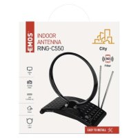 Anténa pokojová CITY RING-C550, DVB-T2, DAB, FM, filtr LTE/4G/5G EMOS J0701