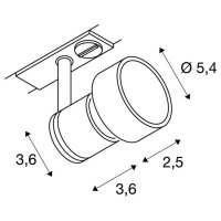 PURI s jednookr. adapterem stribrnoseda 230V GU10 halogen 50W 90° SLV 143392