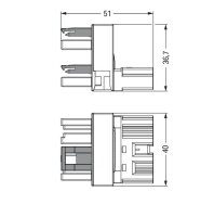 h-rozdělovač 4pól. Kód. B světle zelená WAGO 770-1682
