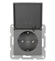 SCHUKO s bezpečnostní clonkou a klapkou, antracit SCHRACK EV111305--