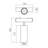 XTINY MAGNETIC PROJECTOR 9W 48V DC 24dgr