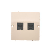 Telefonní zásuvka RJ12 dvojnonásobná, béžová KONTAKT SIMON BMT2.02/12