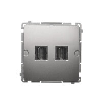 dvojitá zásuvka HDMI, (strojek s krytem) Satén KONTAKT SIMON BMGHDMI2.01/29