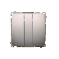 Trojité tlačítko s orientačním LED podsvětlením 10AX, 250V~, Inox BMP31L.01/21