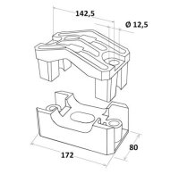 Kabelová příchytka FORMZEUG KHF/3 32-47 pro kabely 3× 32-47mm