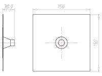 Těsnící manžeta Vlies-Butyl 150x150x30mm pro vedení d15-22mm KAISER 9089-48