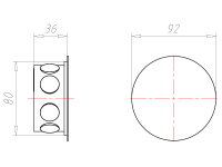 Krabice instalační průměr 36 mm s víkem, pod omítku KAISER 1172-92