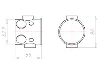 Krabice přístrojová spojovací ECON15 vodo hl.66 mm, pod omítku KAISER 1555-21