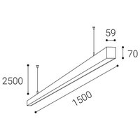 Závěsné svítidlo NOLI II 150 P-Z, W 40-60W 3000K/3500K/4000K Emergency 3h bílá