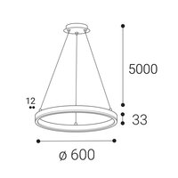 Závěsné svítidlo CIRCLE 60 P-Z, B TRIAC 42W 2700K/3000K/4000K černá 3270973DT