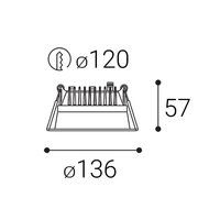 Zápustné svítidlo ZETA II S, W DALI/PUSH 14W 2700K/3000K/4000K UGR bílá 2550271D