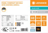 LED panel COMPACT 600 DALI MULTI SELECT 30W 84065 LEDVANCE 4099854734946