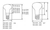Reflektorová žárovka Kanlux R50 60W E14/K