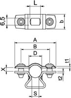OBO ASL 733 12 G Distanční příchytka s připojovacím závitem M6 10-12mm Ocel