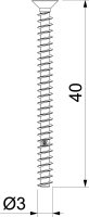 OBO ZA 40-GS-S Přístrojový šroub O3,2mm,40mm Ocel galv. zinek DIN EN 12329